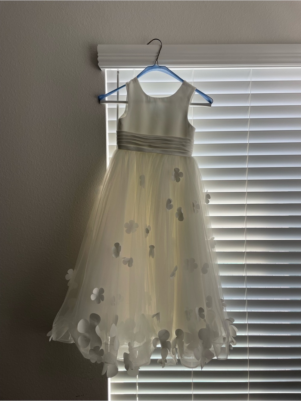 JJs House Ivory Floral Tulle Flower Girl Dress